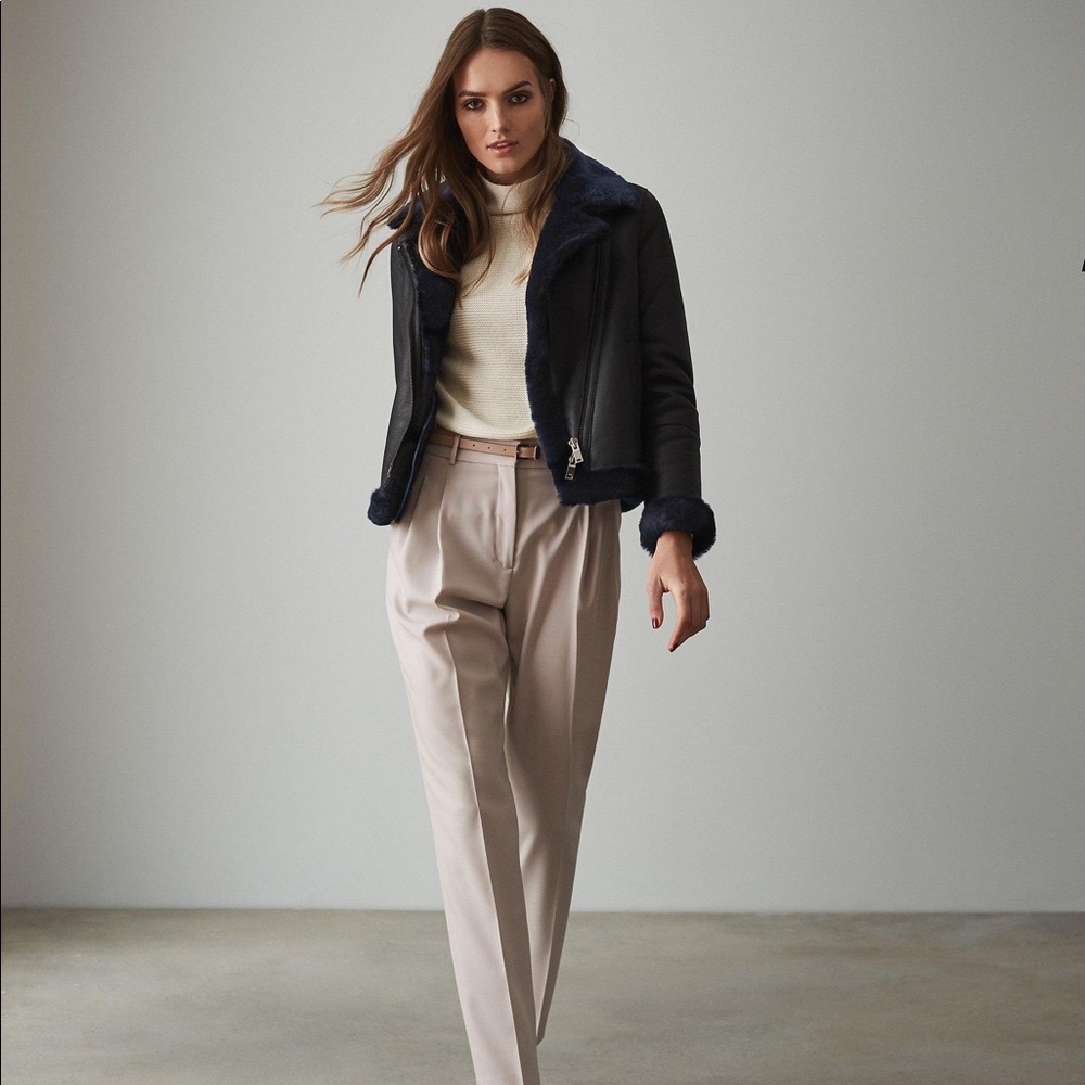 Reiss daisy crop shearling jacket /coat